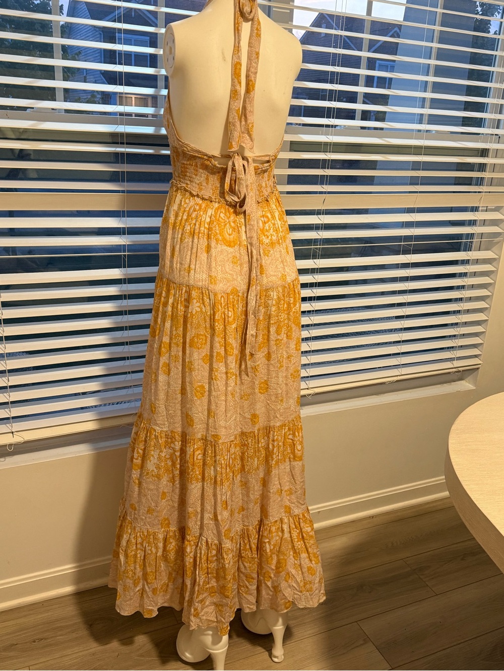 Free People Cream and Yellow Knit Maxi Dress